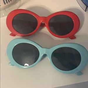 red and teal clout goggles